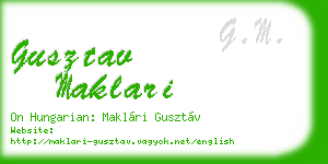 gusztav maklari business card