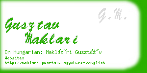 gusztav maklari business card